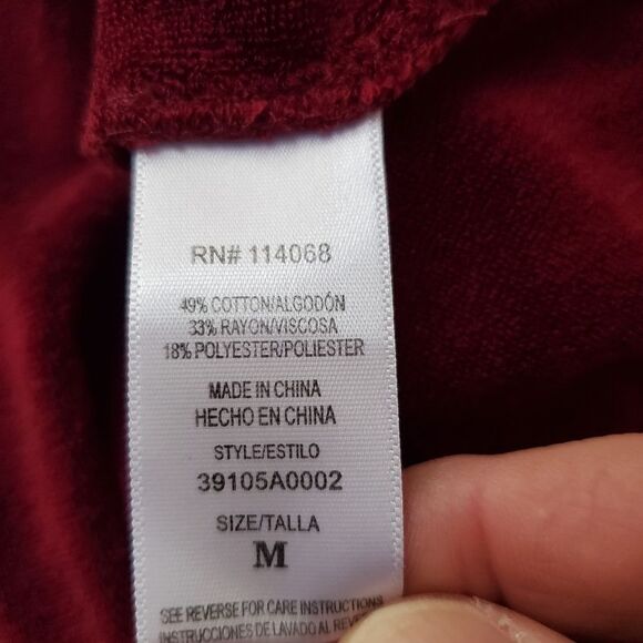 Ten Sixty Sherman Girls: Deconstructed Hoodie - size Medium in Maroon - Picture 10 of 11